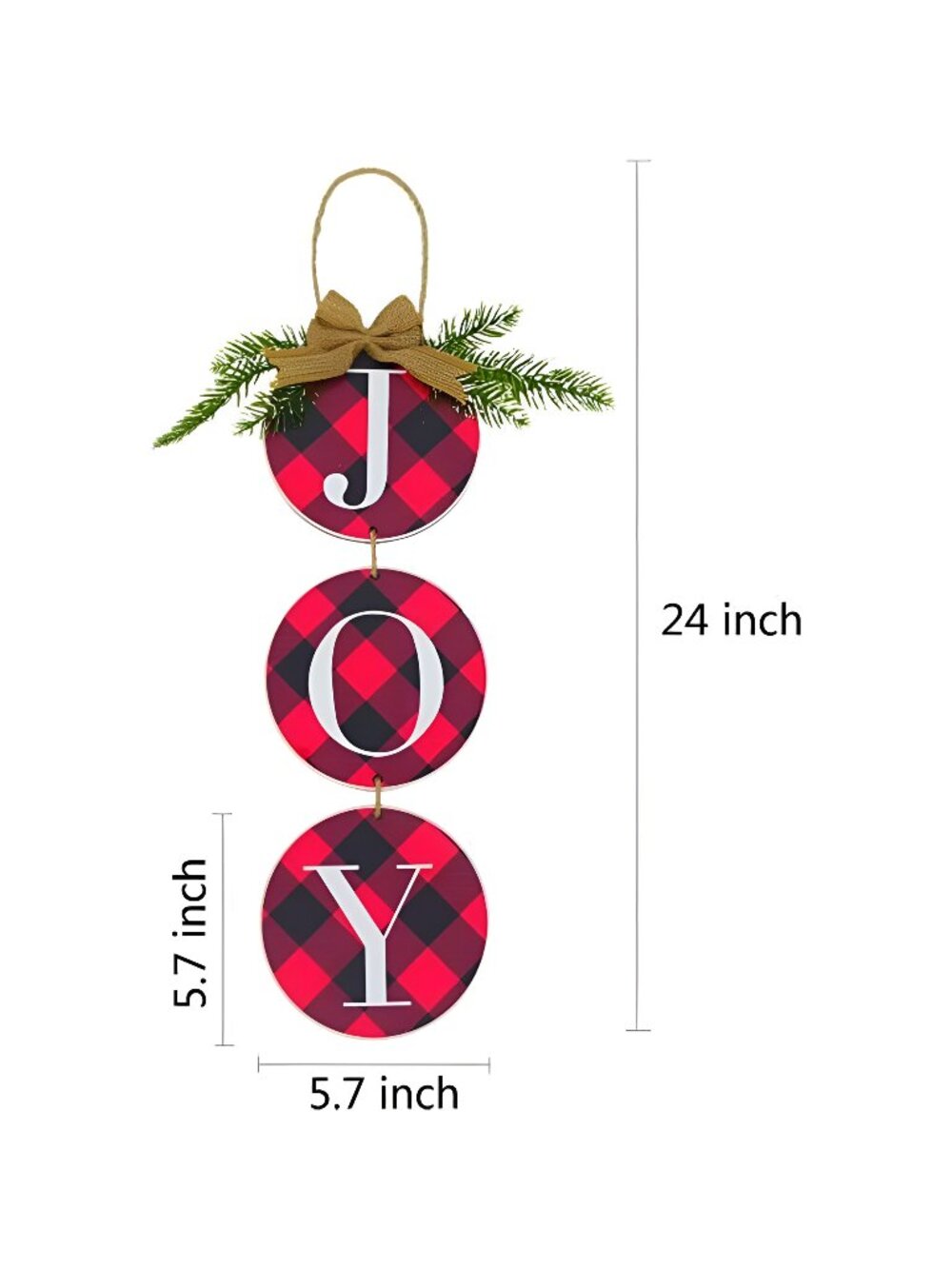 JOY Wall Sign, Wreath for Front Door Christmas Ornaments